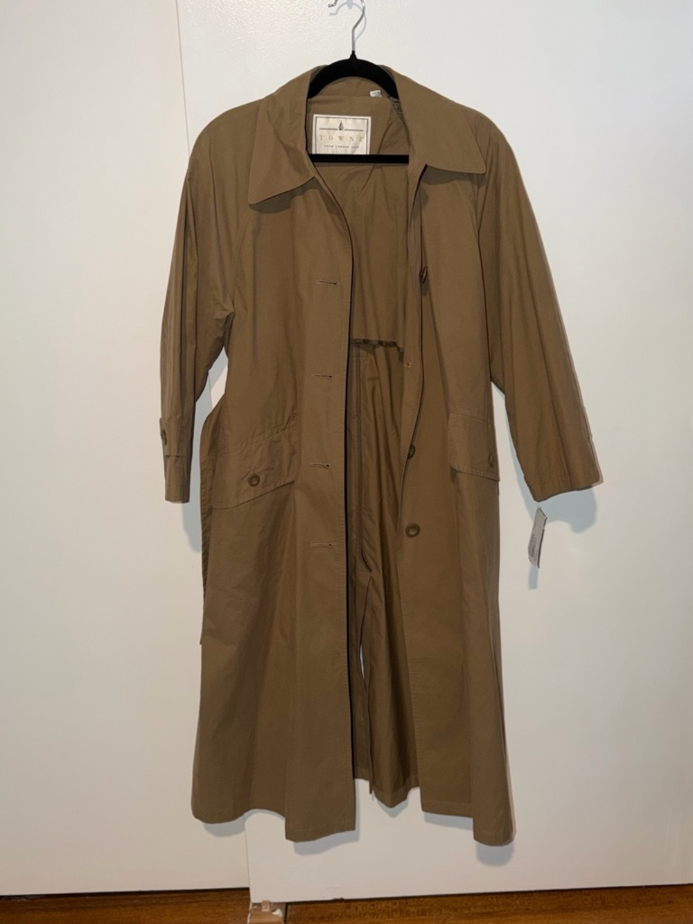 New Towne from London Fog Vintage Desert Belted Trench Coat Size 8 Petite - Picture 2 of 9